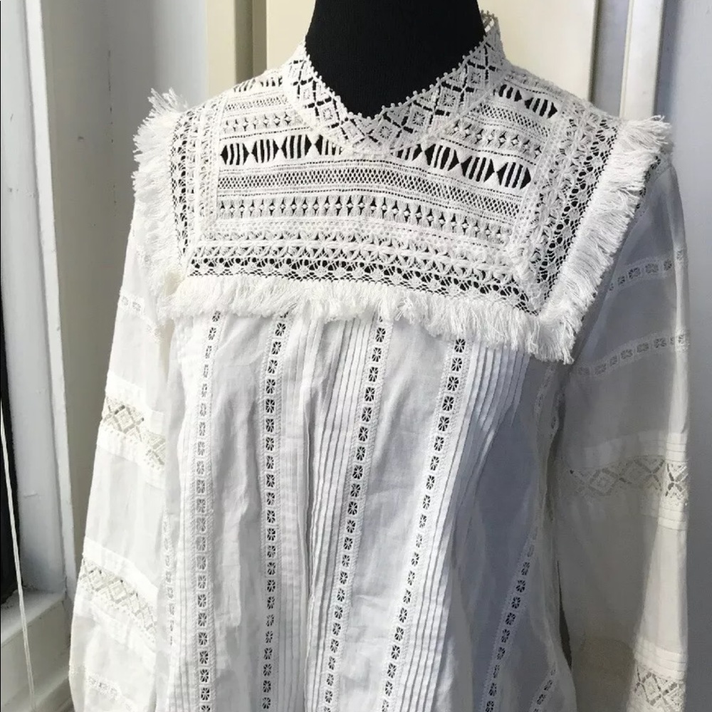 $395 SEA NY White Fringe Top Sz 4